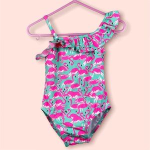 Carters | One Piece Swim Suit with One Shoulder Ruffled Straps Size 2T